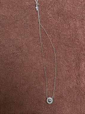 Tory Burch Silver T  Pavé Pendant Necklace - Women Jewelry
